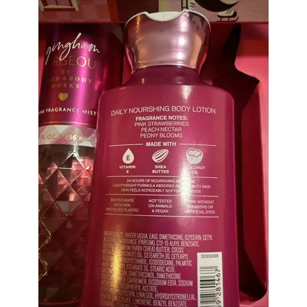 Gingham Gorgeous Bath and Body Works Holiday Gift Set Body Wash, Mist And Lotion - Picture 8 of 8